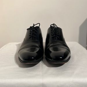Florsheim Black Cap Toe Shiny Leather Lace-up Size 10 3E